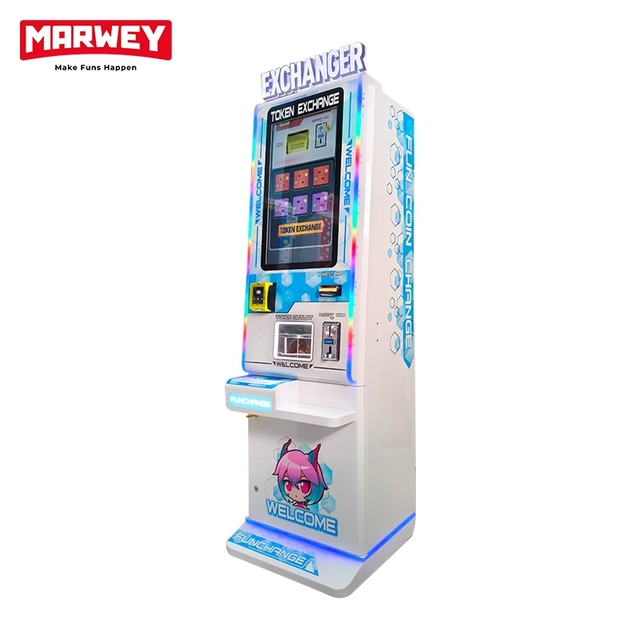 Marwey Commercial 23.6 Inch Pro Automatic Arcade Token Coin Vending Machine Bank Note to Coins Exchange Changer Machine