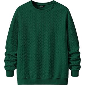 Custom Men's Oversized Crewneck <b>Sweatshirt</b> Casual Lightweight Pullover with 3D Embroidery Solid Pattern and <b>Long</b> Sleeves - Product Image 6