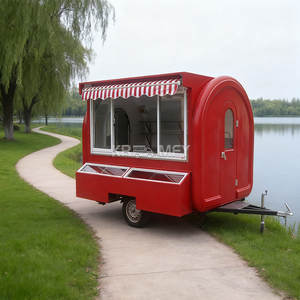 Camión de Café Redondo de Fibra de Vidrio, Panadería Móvil con Luces LED, Remolque de Comida para Bodega, Carritos de Venta de Helados, Carrito de Hot Dogs - Product Image 4