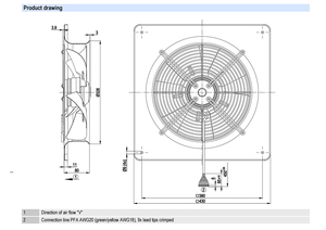 Ventilador axial industrial ebm-papst W4D300-DA04-09 de 300 mm, 230 V CA, alto flujo de aire, 120 W, bajo nivel de ruido, ventilación, rpm, presión. - Product Image 4