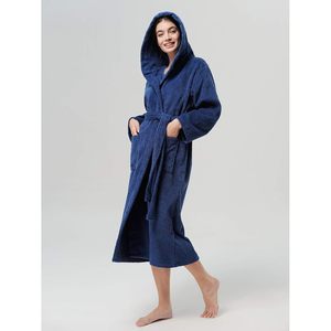 Sioro Albornoz de tela de rizo para mujer, con capucha, largo, suave, para spa, ducha y bañera de hidromasaje - Product Image 3