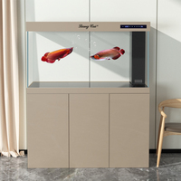 Aquarium rectangulaire moderne en verre Beta de 200 gallons avec système de filtration, chauffage et boîtier PC 5W pour salon