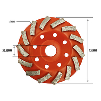 Disque de meulage diamanté segmenté de 125 mm pour béton et marbre, pour meuleuse d'angle