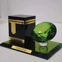 YASEEN Kristallglas 3D Mond Ornament für Islamische Heimdekoration Eid Mubarak Neujahr Ramadan Party Feiertagsdekoration 11,5x9x14CM