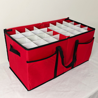Boîte de rangement pour figurines de Noël (tissu carré, capacité 10-20L) pour figurines et casse-noisettes de 15 pouces