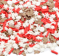 Bonhomme de pain d'épice mignon flocon de neige et bonbon rouge arrose d'argile polymère pour les fournitures de Slime, le projet Shaker, les tasses Snowglobe