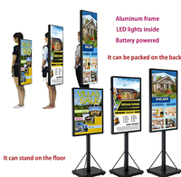Écran LED numérique vertical portable de qualité commerciale pour affichage intérieur, avec cadre en aluminium léger, type sac à dos, pour affichage numérique