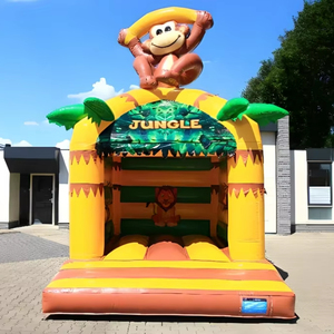 Artículos Inflables para <span class=keywords><strong>Alquiler</strong></span> en Eventos, Brincolín Inflable de Jungla con Temática de Monos, Parque Infantil al Aire Libre para Fiestas Infantiles - Product Image 1