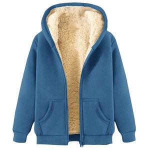 Sweat à capuche épais pour homme en molleton bouclette, sans cordons, avec imprimé - Product Image 1