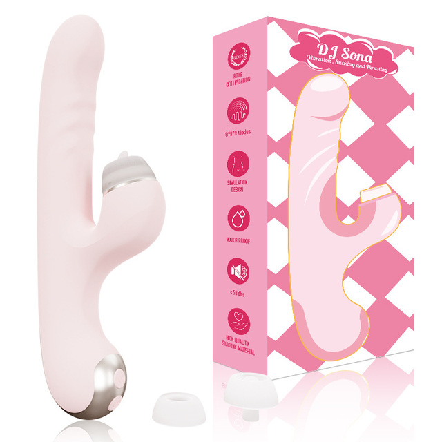 Three-in-One USB Powered Vibrator Telescopic Dildo & Instant Tide Female Masturbation Sex Toy Massage Stick for Adults