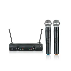 Hot Sale 2-Channel UHF Wireless Microphone system Handheld cordless Mics for church Recording for Brazil Market
