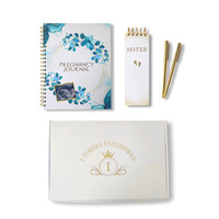 Boîte souvenir à couverture rigide avec stylo et bloc-notes Journal de grossesse pour bébé imprimé personnalisé