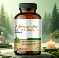 Ashwagandha Extra Kapseln mit BioPerine Unterstützt Stressmanagement und Stimmungsausgleich Kräuterergänzungsmittel OEM Private Label