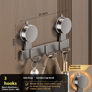 Support de <span class=keywords><strong>porte</strong></span> en métal à un niveau pour cuisine <span class=keywords><strong>salle</strong></span> de <span class=keywords><strong>bain</strong></span> <span class=keywords><strong>ventouse</strong></span> cintre d'entrée crochet sans poinçon salon - Product Image 6