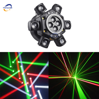 150W RGBW 4-in-1 6 Arm Moving Head Dye Bee Eye Effect Light DMX512 Remote Control DJ Disco Bar Pesta Ulang Tahun Natal Panggung