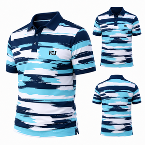 Polo de golf pour <span class=keywords><strong>homme</strong></span>, 92% polyester, 8% élasthanne, <span class=keywords><strong>anti</strong></span>-<span class=keywords><strong>UV</strong></span>, respirant, léger, extensible, vêtements de golf personnalisés - Product Image 1