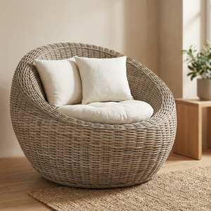Silla de huevo moderna de alta calidad tejida a mano con ratán natural para muebles de sala de estar uso general en el hogar - Product Image 2
