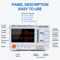 Fuente de alimentación estabilizada para laboratorio, 1200W, 60V, 20A, CC, protección inteligente de sobrecorriente, fuente de alimentación de voltaje variable