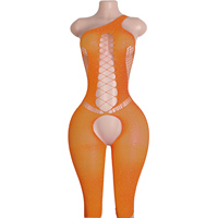 Body résille coupe haute glamour strass détails femmes Club Performance Dancewear tenues exotiques décapant tendance en gros