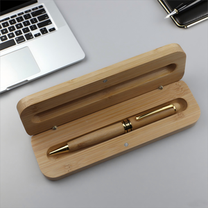 Stylo à bille en bois et bambou écologique avec logo en vrac stocké en gros stylo en bois d'érable noyer avec kits de stylos dorés - Product Image 5