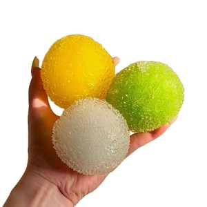 CHENXI Kawaii Juguete Antiestrés de Goma con Forma de Caramelo de Goma de 3 Colores, Bola de Azúcar, Juguete Divertido de Rebote Lento Clásico - Product Image 4