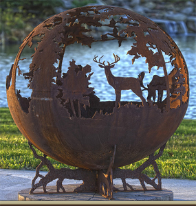 Sphere Corten Thép Brazier Lửa Pit, <span class=keywords><strong>Globe</strong></span> Corten Thép Cháy Burner - Product Image 5