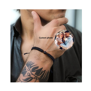 Bracciale Personalizzato con Proiezione di Foto di Tendenza in Acciaio Inossidabile Regolabile per Coppie con Scritta "<span class=keywords><strong>Ti</strong></span> Amo" in 100 Lingue - Product Image 1