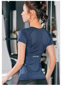 T-<span class=keywords><strong>shirt</strong></span> de <span class=keywords><strong>sport</strong></span> personnalisé T-<span class=keywords><strong>shirt</strong></span> léger pour femmes Yoga Sports Fitness Respirant Stretch à séchage rapide pour femmes - Product Image 6
