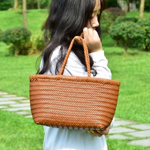A-377 Dragon Diffusion tissé <span class=keywords><strong>sac</strong></span> en cuir véritable Style français panier ouvert <span class=keywords><strong>sac</strong></span> à main femmes Internet célébrité préféré Direct - Product Image 1