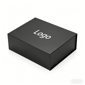 Caja de Regalo Magnética Negra al por Mayor <span class=keywords><strong>con</strong></span> MOQ Bajo y Precio Bajo, Caja Rígida de Cartón <span class=keywords><strong>con</strong></span> Forro de <span class=keywords><strong>Tela</strong></span> Satinada - Product Image 4