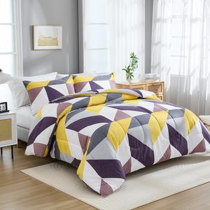 Phong cách phương Tây hình học <span class=keywords><strong>Teal</strong></span> màu xám ngọc Lam 3 mảnh <span class=keywords><strong>Comforter</strong></span> đặt allseason xuống - Product Image 3
