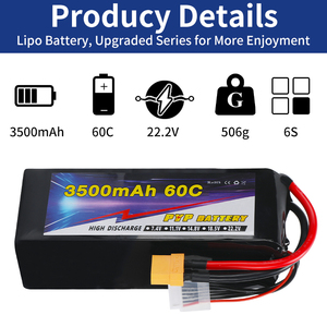 Перезаряжаемый LiPo аккумулятор для дронов 6S 3500мАч 22.2В 60C для радиоуправляемых машин/вертолетов/FPV, высокопроизводительный, мощный, полутвердотельный, на заказ - Product Image 4