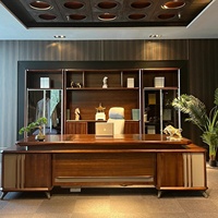 LBZ-352X Nouveau bureau de direction de style chinois en bois massif Wujin avec structure à mortaise et tenon, grande taille