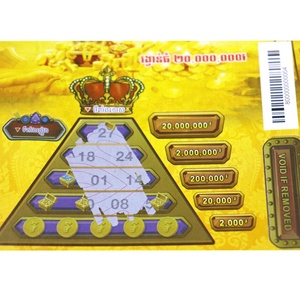 บัตรลอตเตอรีพิมพ์ลายแบบเต็มสีตั๋วกระดาษแบบขูด - Product Image 6