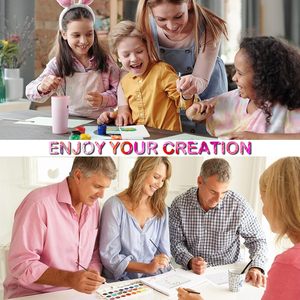 Sous-verres artisanaux en céramique : carreaux blancs non émaillés vierges pour la peinture, l'encre à alcool, le pouring acrylique, pour créer vos propres sous-verres en liège - Product Image 4