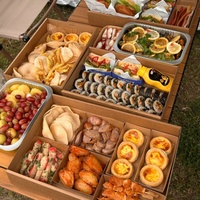 Boîtes à lunch pliables en carton ondulé de luxe pour pique-nique jetables Yafei Blanket Interactive Food