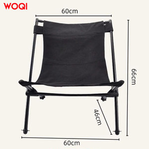 Silla Plegable Woqi 60x60x66cm de Aluminio y Tela Oxford para Exteriores, Camping y Jardín, Color Negro - Product Image 1