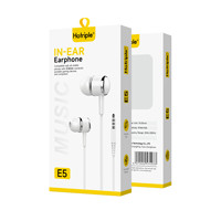 Auriculares estéreo intrauditivos con cable E5 de 1,2 M con micrófono Jack de 3,5mm, auriculares para juegos para teléfonos móviles y PC para música y audio