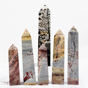 Torres de Jaspe Pintado Pulido de <span class=keywords><strong>Cristal</strong></span> Natural al por Mayor <span class=keywords><strong>para</strong></span> Decoración y Sanación - Product Image 1