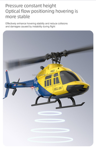 NOUVEAU 2026 SJY-A60 Bell <span class=keywords><strong>206</strong></span> Hélicoptère RC en métal stabilisé par gyroscope, échelle 1/42, quatre canaux, monorotor, sans ailerons, prêt à voler - Product Image 6
