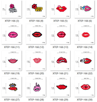 Patch bordir panas bibir baru penjualan laris desain pola bibir indah kustom besi bordir pada Patch