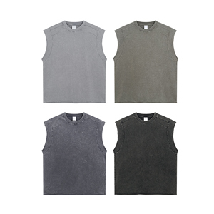 2025 chaleco Vintage para hombre Batik sin mangas Cross-Border Washed Streetwear para verano - Product Image 2