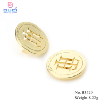 Pin Label Logam Geometris Logo Merek Baja Anti Karat JJ yang Dapat Disesuaikan, Model Paduan Seng untuk Souvenir Perhiasan Liontin