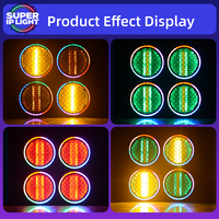 Lumière rétro LED 4*70W pour scène disco, dorée avec lumières auxiliaires RGB pour DJ, club, fête, spectacle