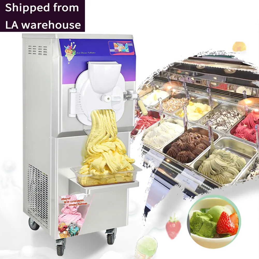 Enviado a partir de la porta a porta do armazém CE ETL certificado comercial Italiano duro máquina de sorvete/lote freezer/gelato máquina