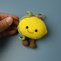 Porte-clés créatif en peluche tissé à la main, personnalisé, motif citron, Toyslabubuer, pendentif animal avec design citron