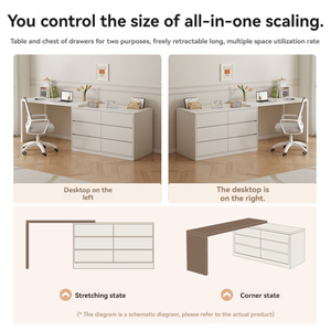 Escritorio de computadora doble estilo crema Escritorio de <span class=keywords><strong>estudio</strong></span> en casa para estudiantes escritorio simple <span class=keywords><strong>con</strong></span> cajón - Product Image 4