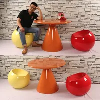 Fauteuil lounge moderne en fibre de verre en forme de pomme pour enfants, pour usage extérieur et intérieur - Siège de loisirs pour hôtel et salon