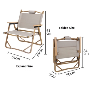 Metal <b>Folding</b> Wood Grain Beach Chair 600D Oxford Cloth Low Fishing Chair Portable Beach Chairs - Product Image 6