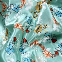 Tissu satiné brocart américain extensible 100% polyester élasthanne imprimé floral rose en rouleaux pour doublure de mariage